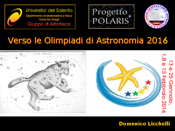 Progetto POLARIS - Olimpiadi astronomia 2016