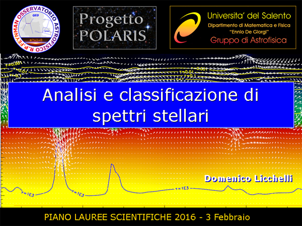 Progetto POLARIS - Classificazione stellare